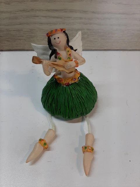 Ceramic Hawaiian Girl Shelf Sitter W/ Dangling Legs