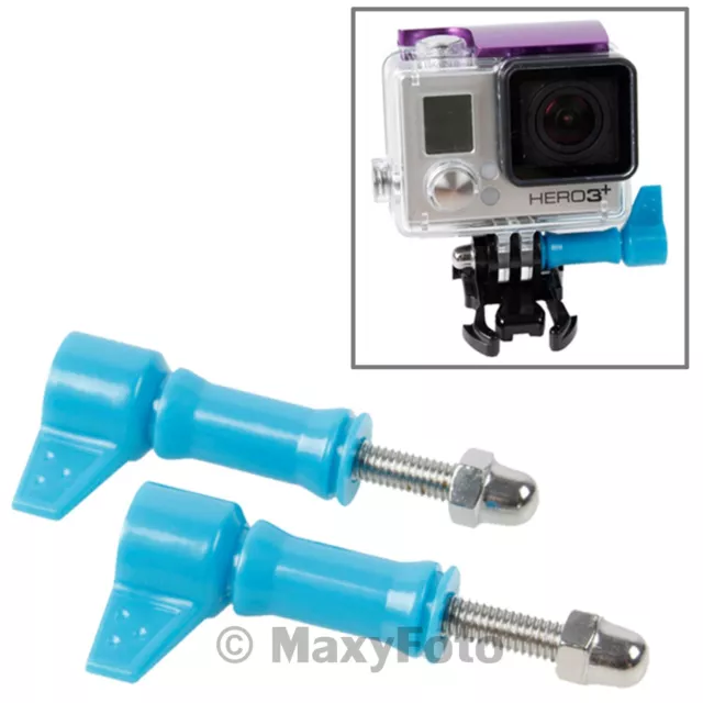 Maxy Set 2X Vite Bullone Pomello Fissaggio Hr213 Blu Per Action Cam 0006E6A