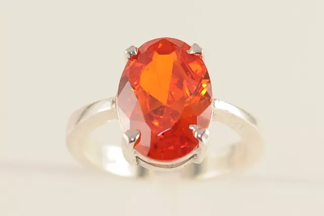 Natural Ceritfed Padparadscha Sapphire 925 Sterling Silver Ring Woman Gift Ring