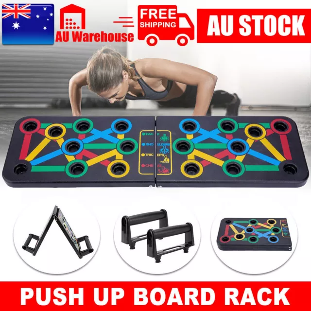 Foldable Push Up Board Rack Training Gym Exercise Pushup Exercise Stand Grip Bar 2