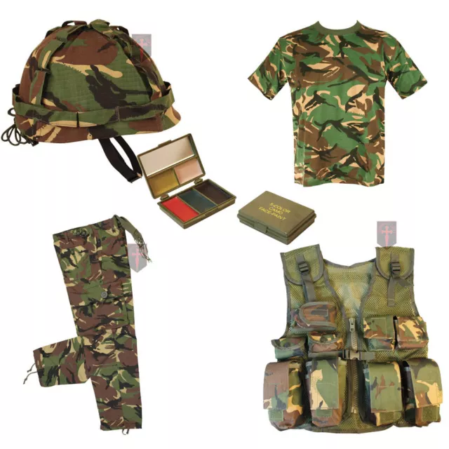 Enfants - Deluxe A - Camouflage Armée Déguisement Soldat Costume (Chemise