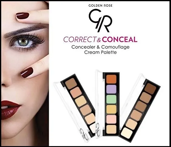 Correct & Conceal Camouflage Cream Palette Neutralise Imperfections GOLDEN ROSE