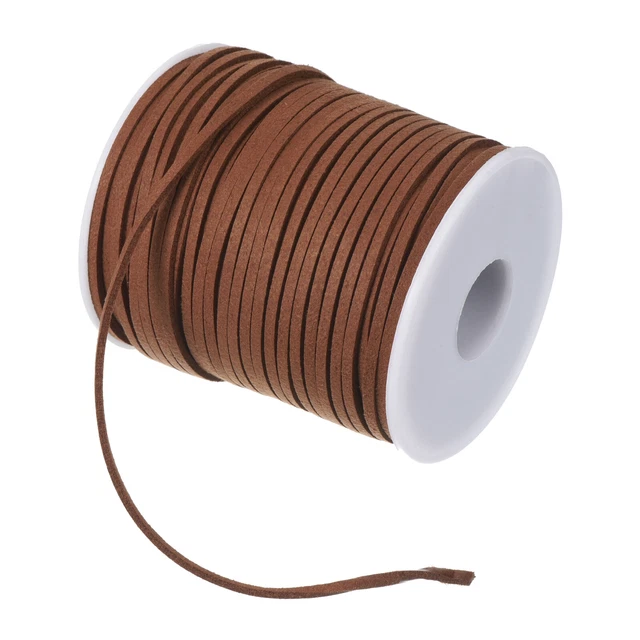 Camoscio Cordoncino con Rotolo Bobina 3mm 50 Iarde,Marrone