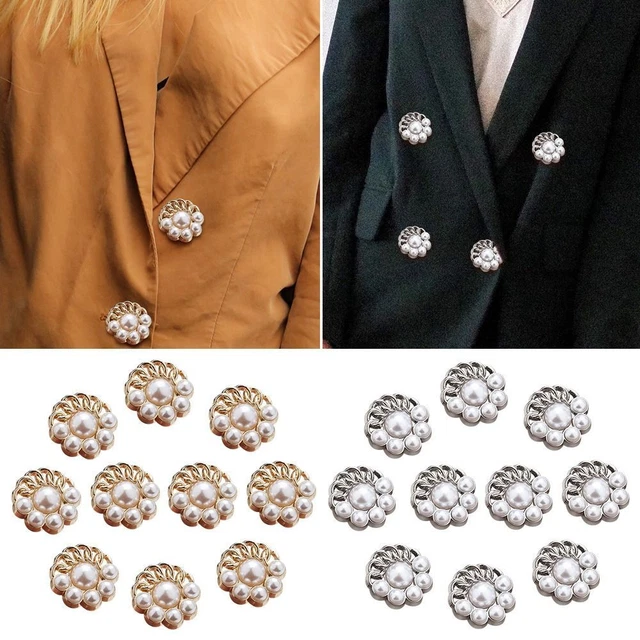 Hágalo usted mismo Botones de perlas con agujas Decoración botones camisa botones accesorios de costura