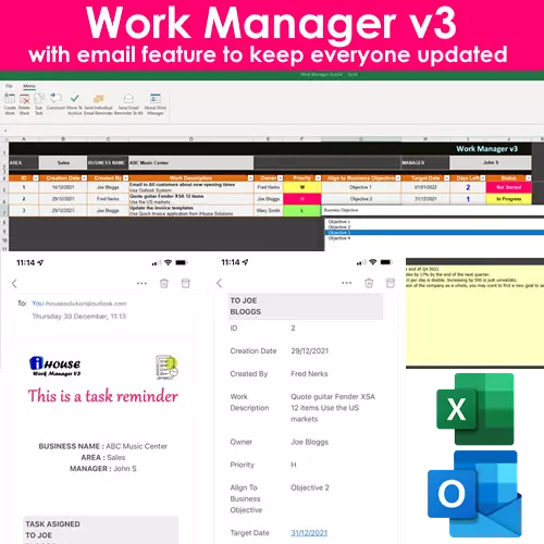 Keep everyone tasks on track and send email reminder- Excel Spreadsheet