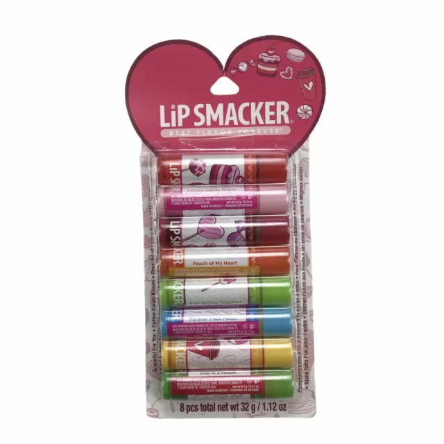 8 Pk Lip Smacker Best Flavor Forever Lip Grape, Cotton Candy, Chocolate, Peach..