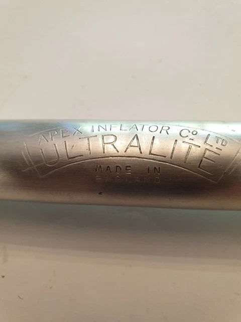 Ancienne pompe à vélo alu APEX INFLATOR ULTRALITE vintage old bike pump