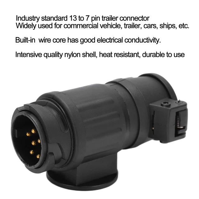Adattatore rimorchio da 13 pin a 7 pin ABS spina di traino nera impermeabile per auto per