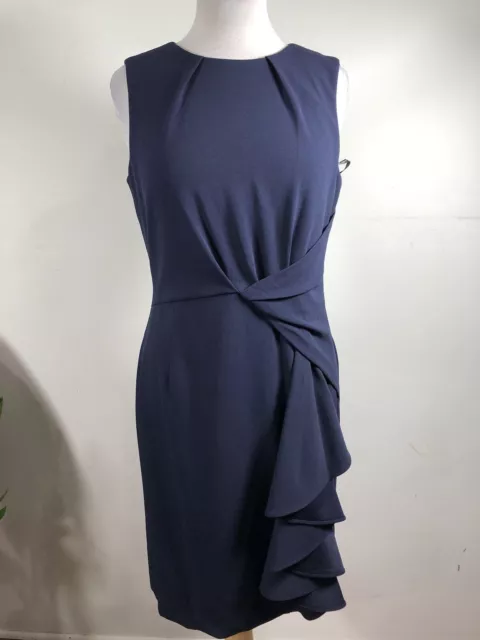 Tahari Blue  Sleeveless  Sheath Dress Size 8