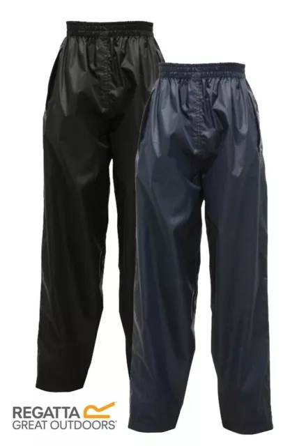 Boys Girls Regatta Waterproof Trousers Kids Rain Puddle Overtrousers Suit
