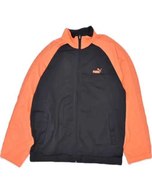 PUMA Mens Tracksuit Top Jacket Medium Black Colourblock Polyester BE06