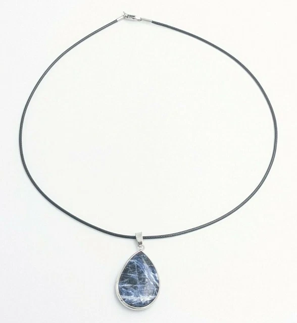 Pendentif Pierre De Sodalite En Forme De Goutte - Collier Ou Breloque - Bleu - Neuf Avec Étiquettes - France