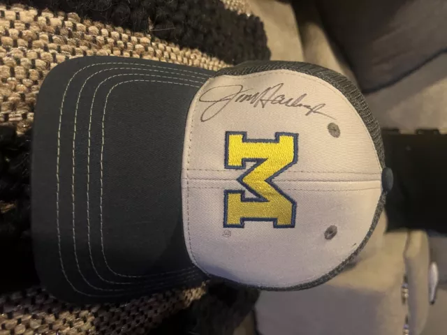 jim Harbaugh Autographed Michigan Hat