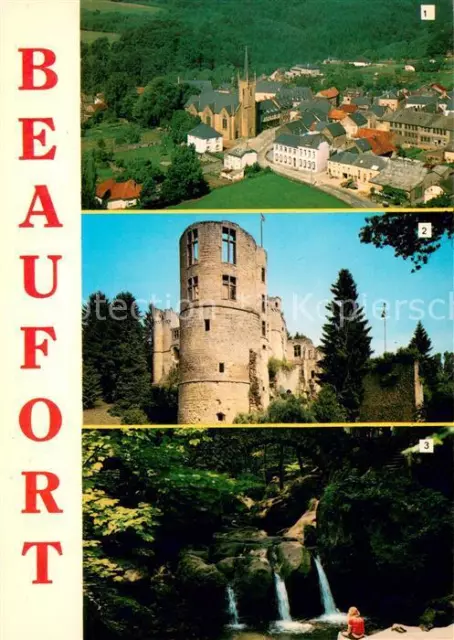 73628618 Beaufort_Befort_Luxembourg Vue generale aerienne Le Chateau Schiessentu
