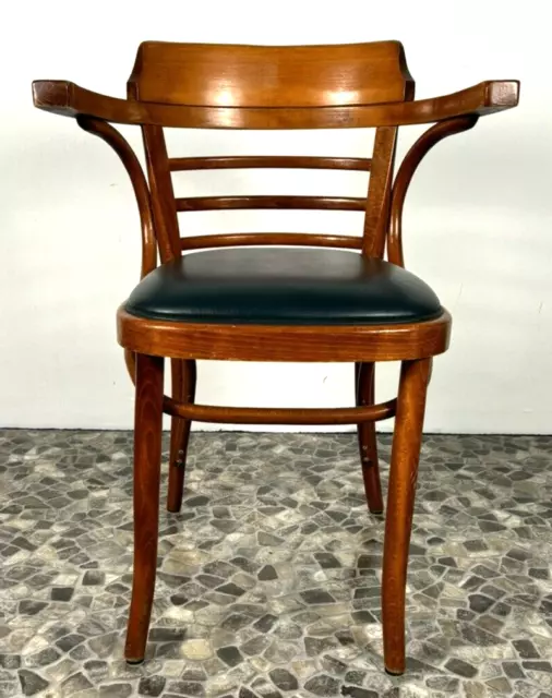 1 von 3 Armlehnstuhl Kaffeehaus Stuhl Art Deco Leder Thonet Stil