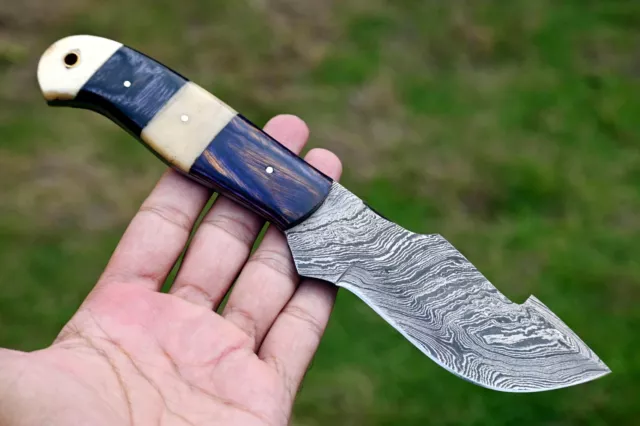 Custom Handmade Forged Damascus Steel Skinning Knife Hunting Survival Edc 2527