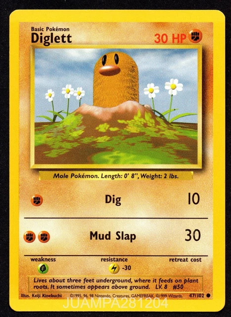 DIGLETT 47/102 BASE Set Cromo Pokemon Edicion 1999 Tcg Ingles EUR 4,00 ...