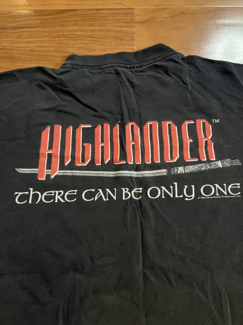 Vtg Highlander There Can Be Only One 1996 Double Sided Mens Sword T-Shirt L