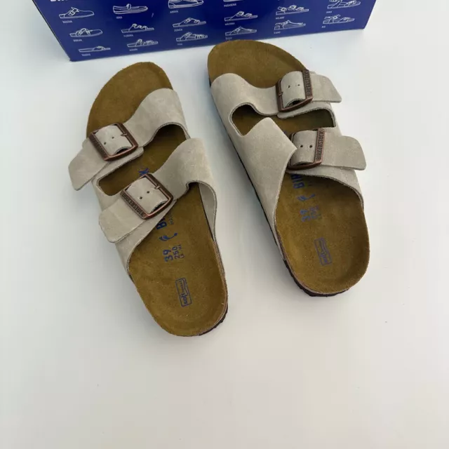 Birkenstock Arizona Taupe Suede Leather Soft Footbed New with box- Select Size 3