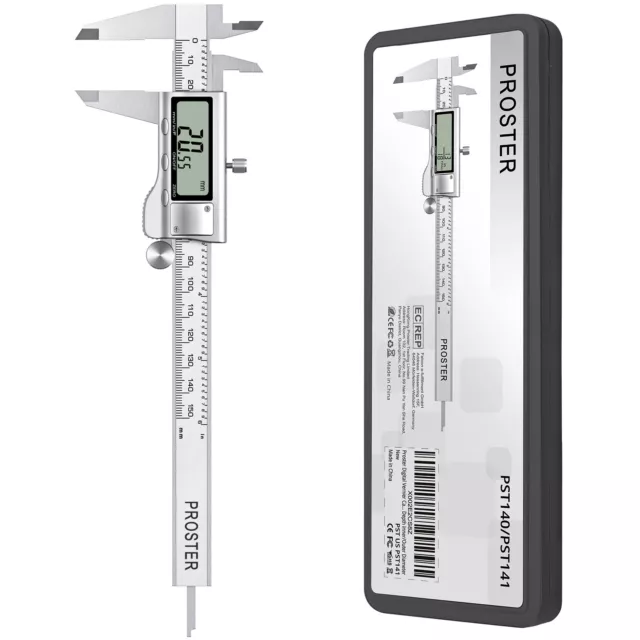 Proster 6" Digital Vernier Caliper Stainless Electronic Micrometer Gauge Tool
