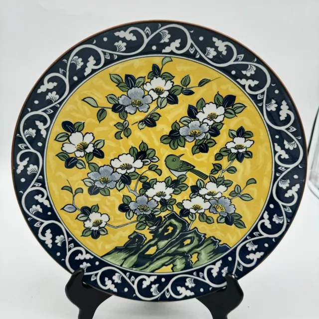 Vintage Rare Hand Painted Signed Chinese Porcelain Dish Plate Floral And Birds