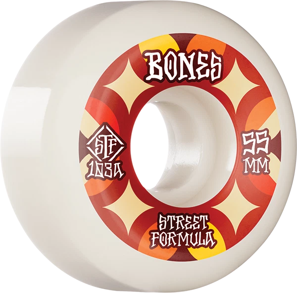 BONES STF V5 RETROS 55mm 103a WHT/RED WHEELS SET