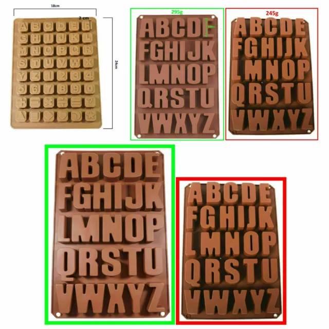 Buchstaben ABC Alphabet Seifenform Silikonform Tortendekoration Schokoladenform