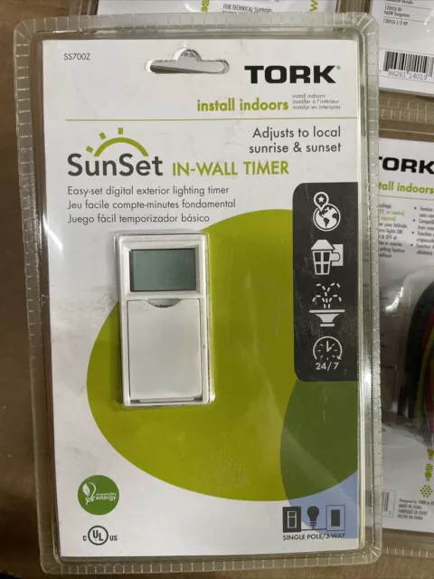 1) New! TORK SS700Z Sunset In-Wall Programmable Timer 120/277V