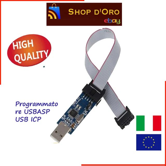 Purecrea Programmatore USBasp AVR ISP USB Con Connettore Adattatore - Foto 5