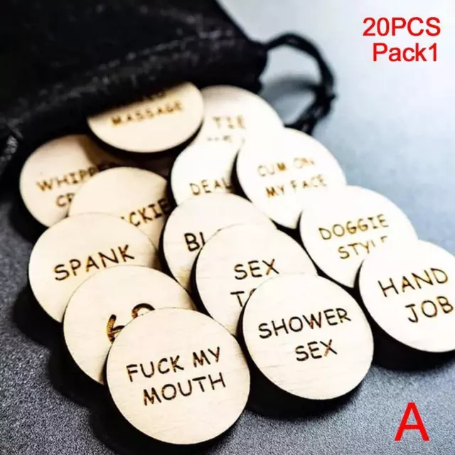 20Pcs Funny Tokens Funny Wooden Valentines OrnamentsFunny Sex Romantic Set J5M4