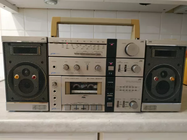 Vintage JVC PC-B3K Boombox Ghettoblaster Receiver Cassette Deck - RARE