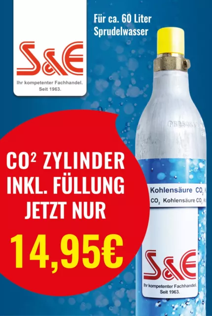 CO2 Zylinder 60L 425g Kohlensäure Soda-Stream Wasser-Sprudler Kartusche Flasche
