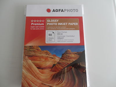 210g Lucido Carta AP21050A4 AgfaPhoto AGFA Photo Foto-Glanzpapier A4/50 Blatt Foglio 