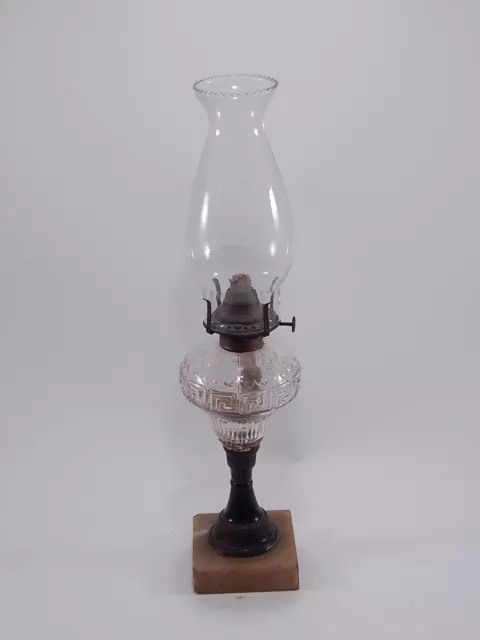 Antica Lampada Da Tavolo Impero Lume A Petrolio Oil Lamp