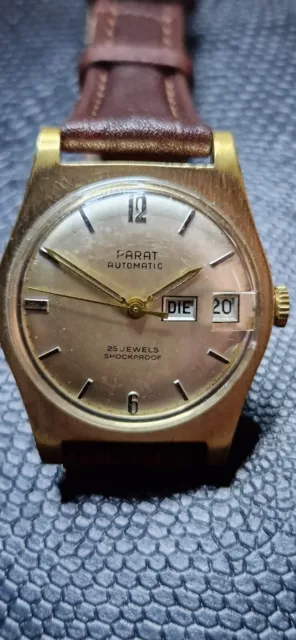 Vintage, sehr seltene Parat Day-Date Automatic PUW 1363