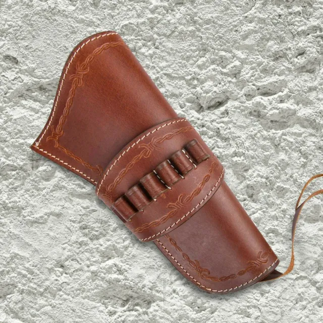 Leder Western Tooled Ammo Holster Gun Drop Loop Fast Draw Rig Sass