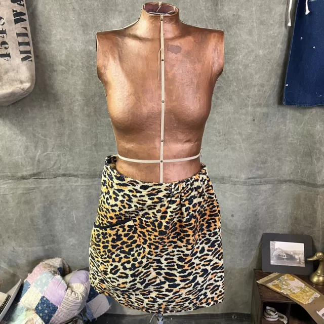 VTG 60s Rare Jockey Cheetah Leopard Print Terry Cloth Bath Kilt w/ Slippers