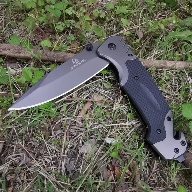 Tactical Combat Spring Assisted Open Pocket Rescue Knife EDC Camping Hunting