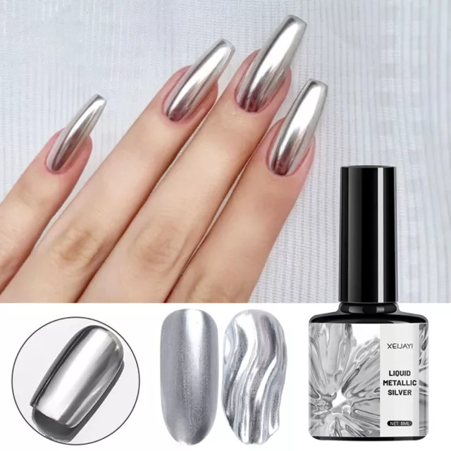 Vernis À Ongles Métallique Super Brillant Effet Miroir Chromé Dessin De 》