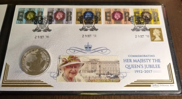 2017 Queen Elizabeth Ii Fine Silver Britannia Cover Sapphire Jubilee