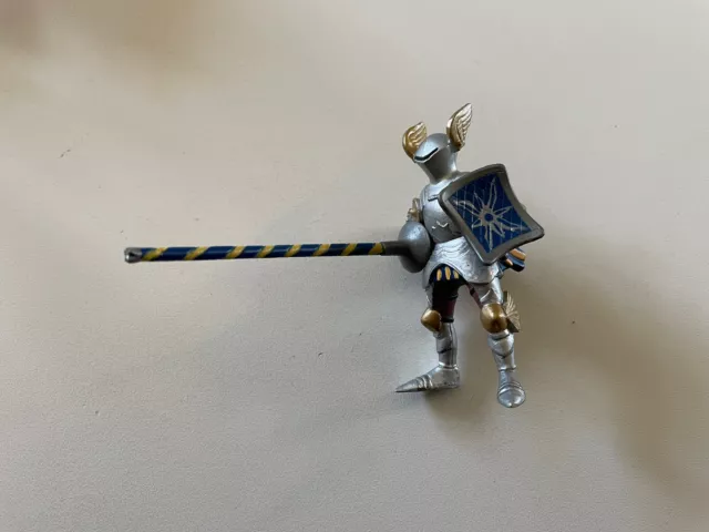 Papo Castles and Knights Series 2001 Jousting Knight Medieval Blue & Gold