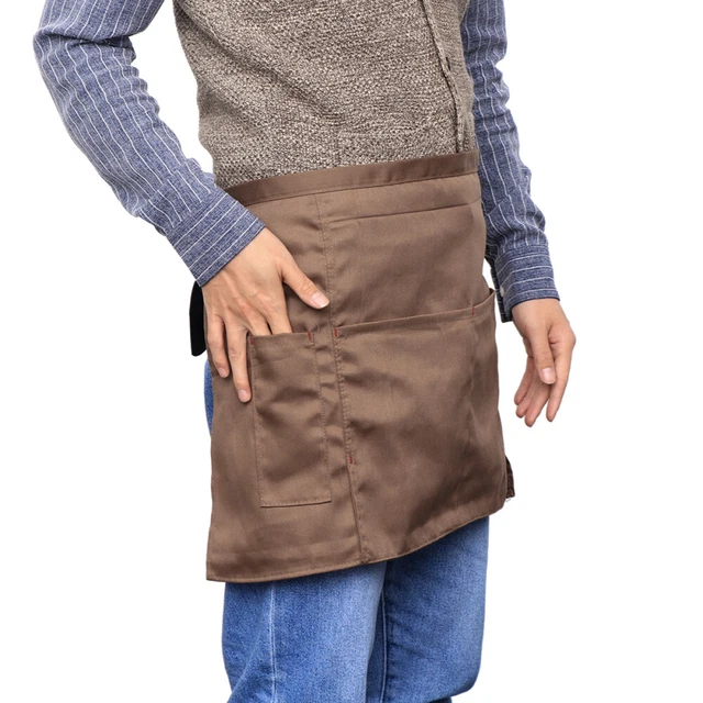 Delantal Vintage Para Mujer Delantal Cinta Con Bolsos Negro Año