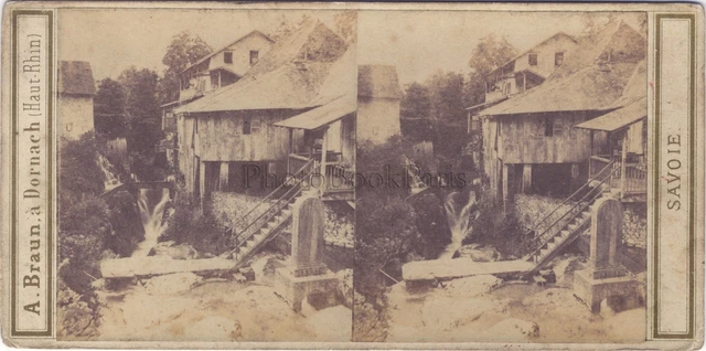 Cascade De Crecy Savoie Stereo Braun Vintage Albumin Ca 1860