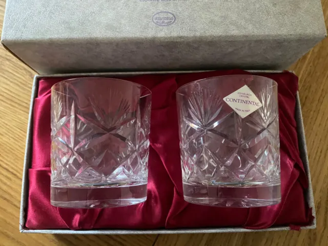 Vintage Pair Of Edinburgh crystal whiskey glasses Tumbler. Boxed