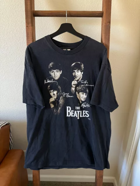 Vintage The Beatles T Shirt Adult XL Black Portrait 2001