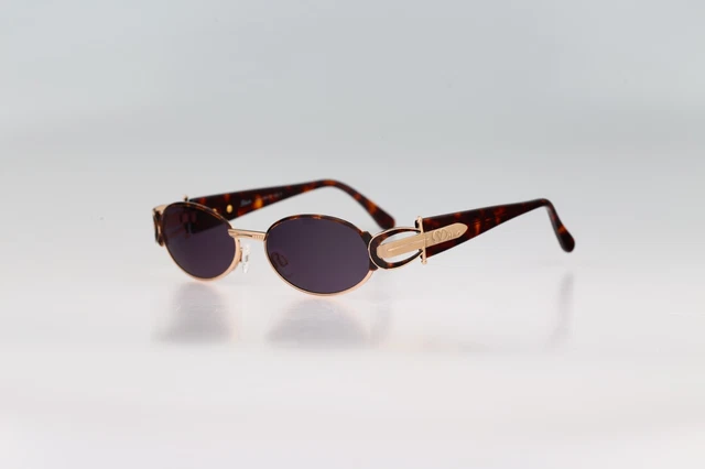 Diva 4053 3, Vintage 90s victorian tortoise & gold small slim oval sunglasses