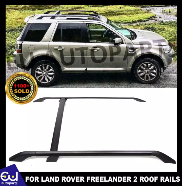 For Land Rover Freelander 2 L359 06-14 Black Cross Bar Roof Rails Rack Oem Style