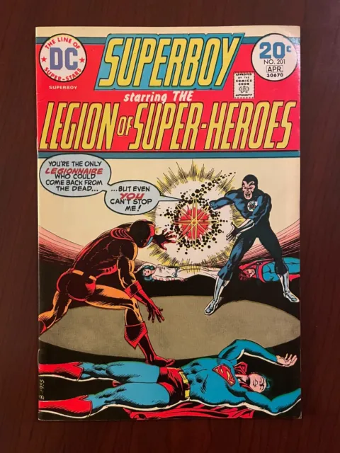Superboy #201 (DC Comics 1974) Dave Cockrum Legion of Super-Heroes 8.0 VF