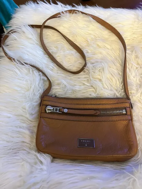 FOSSIL Dawson Mini Crossbody Tan Leather! 👜