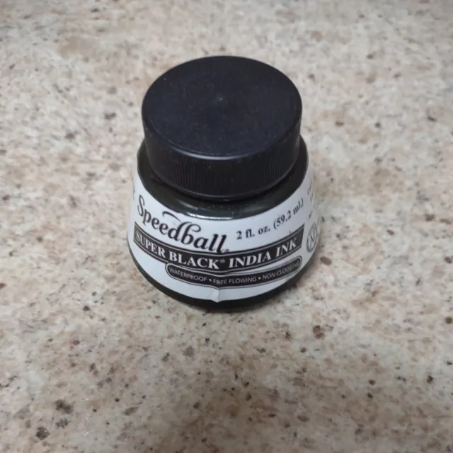 Speedball Super Black India Ink PROP bottle container only Dried Vtg 1999